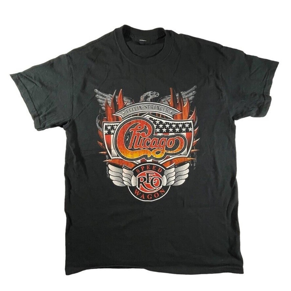 REO Speedwagon & Chicago band 2018 tour t-shirt men's medium fit